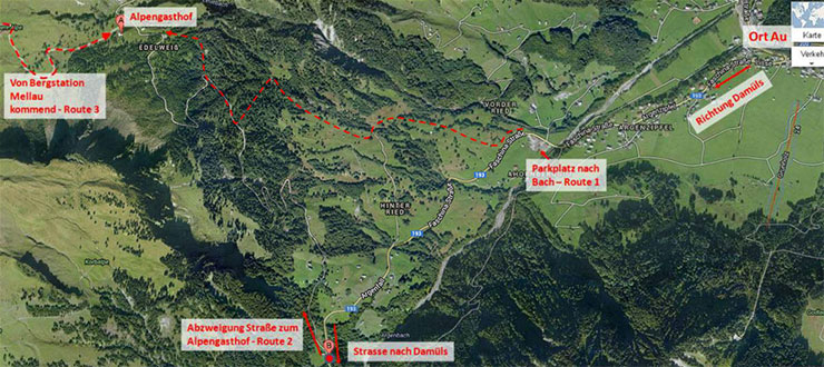Wanderwege und Routen zum Alpengasthof Edelweiss