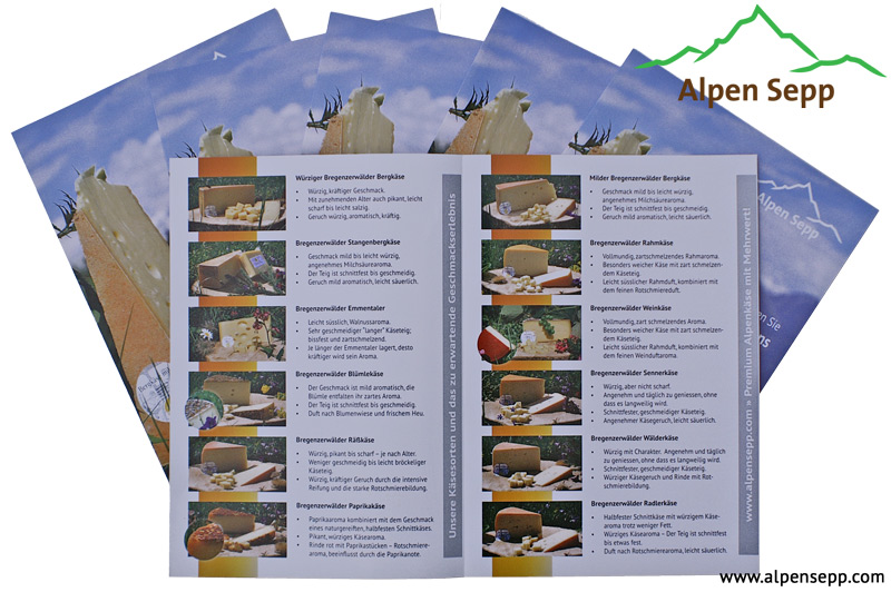 Alpensepp Käsebeschreibung Flyer