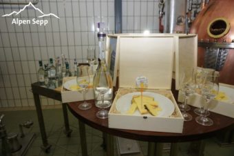 Edelbrand Verkostung mit Käse