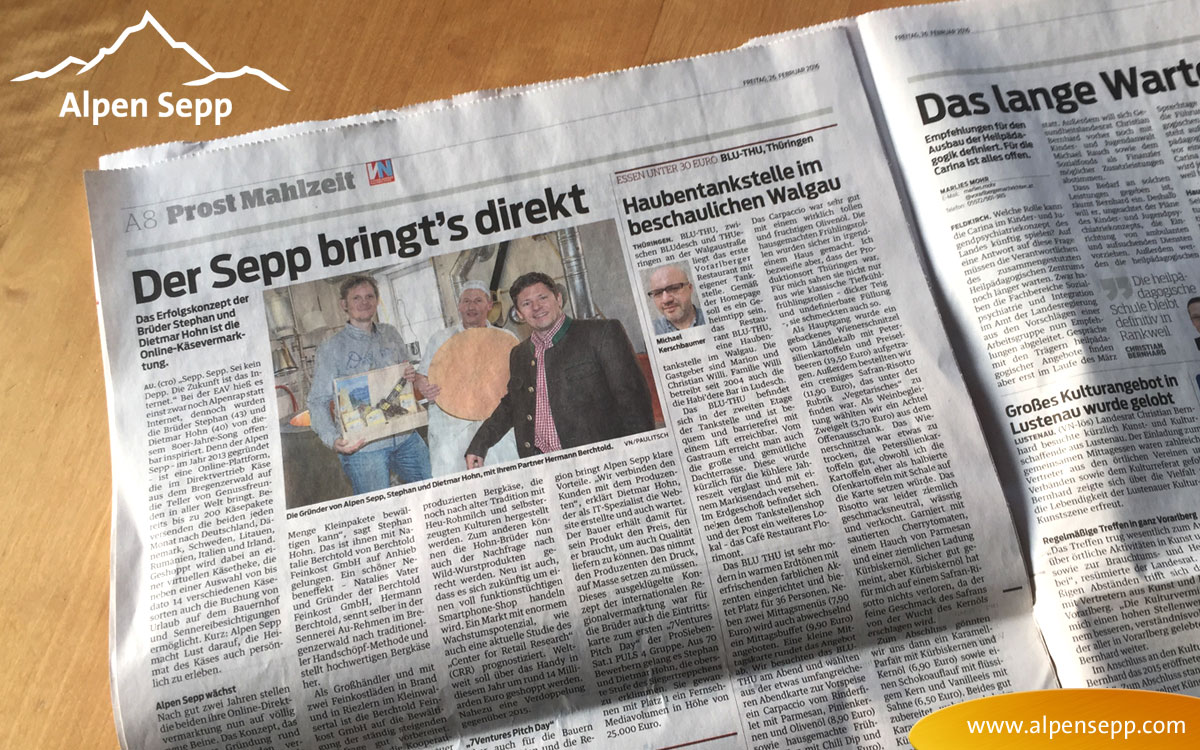 Alpen Sepp in den Vorarlberger Nachrichten