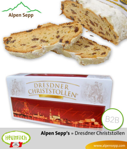 Dresdner Christstollen® @Business 1 kg mit Heumilch® Butter 1 Dresdner Christstollen @Business vom Alpen Sepp