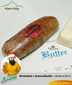 Bregenzerwälder Birnenbrot mit Sennerei Butter im Weihnachtsset