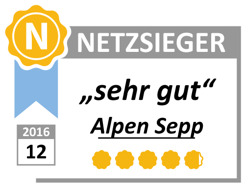 Testwertung "Sehr Gut" für Alpen Sepp von netzsieger.de
