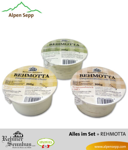 REHMOTTA » Seagen « - Alle Kräuteraufstriche im Set 2 Rehmotta im Set - Natur, Schnittlauch und Chili