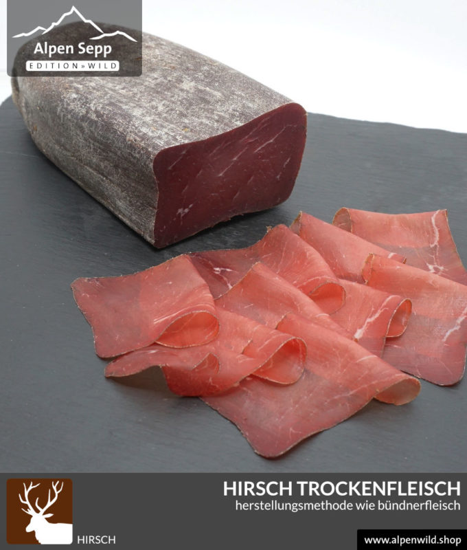 Hirsch Trockenfleisch im www.alpenwild.shop