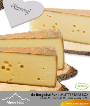 KÄSEBOX MUTTERTAG » 3x 2 Bergkäse Pur