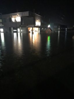 Wetter Wild Überschwemmung in Schnann