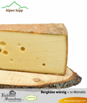 Bergkäse sehr würzig | Premium Käse direkt aus´m Käsekeller | 12 Monate gereift - sehr aromatisch