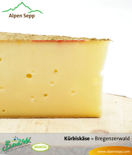 Premium Kürbiskäse | direkt aus´m Käsekeller 7 Kürbiskäse - Schnittkäse aus Heumilch