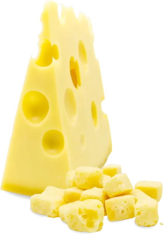 Emmentaler Käsestück mit Fluffy's
