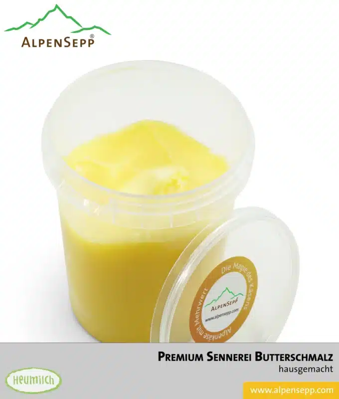Premium Sennerei Butterschmalz | Butterreinfett bzw. Ghee | hausgemacht | 430 Gramm aus Heumilch®