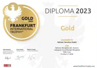 Bergkäse alt 12 Monate Diplom | Gold Auszeichnung | Frankfurt International Trophy 2023