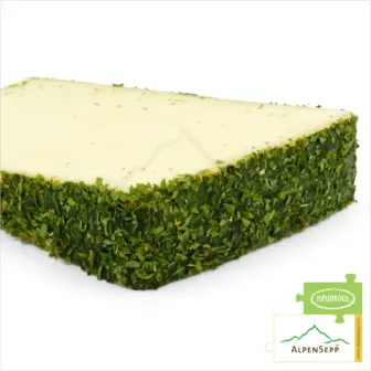 BÄRLAUCHKÄSE Käselaib | Laktosefreier Heumilch Käse | 8,1 kg Käserad 8 BÄRLAUCHKÄSE | 100% pikante Genuss Garantie mit einmaligem Bärlauch Charakter | Laktosefreier DELUXE Weidemilch Käse direkt aus dem Käsekeller