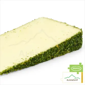 BÄRLAUCHKÄSE Käselaib | Laktosefreier Heumilch Käse | 8,1 kg Käserad 9 BÄRLAUCHKÄSE | 100% pikante Genuss Garantie mit einmaligem Bärlauch Charakter | Laktosefreier DELUXE Weidemilch Käse direkt aus dem Käsekeller