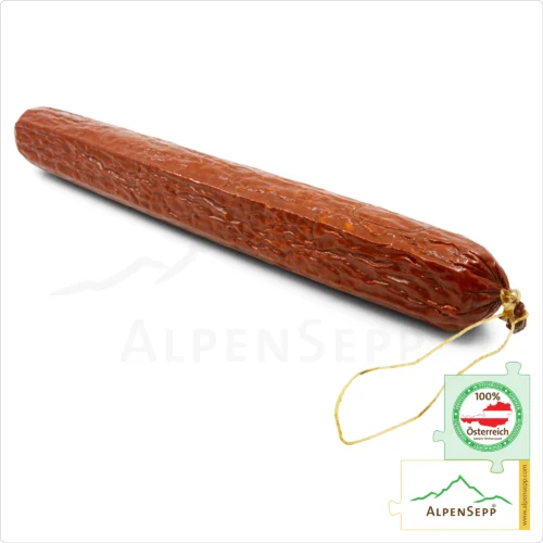 BERGSALAMI | Milde Salami aus Rindfleisch und Schweinefleisch | PREMIUM Wurst aus der Alpenregion | 1 Stange 11 BERGSALAMI | Milde Salami Wurst aus Rindfleisch und Schweinefleisch | Rohwurst Wurstsorte