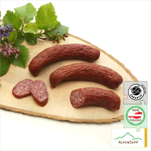 BIO RINDER KAMINWURZEN | Kaminwurz vom Rind | Rohwurst zu 100% aus Rindfleisch gefertigt