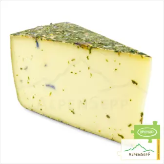 BLUMENKÄSE Käselaib | Laktosefreier Heumilch Käse | 8,1 kg Käserad 9 Blumenkäse | laktosefreier Heumilch Schnittkäse mit Tee Blütenmischung affiniert | 500 g