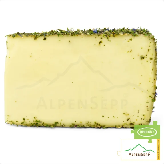 BLUMENKÄSE "Blümlekäse" | 100% mild-harmonische Genuss Garantie mit einmaligem Blüten Charakter | Laktosefreier DELUXE Heumilch Käse direkt aus dem Käsekeller 16 Blümlekäse | laktosefreier Heumilch Käse mit Tee Blütenmischung