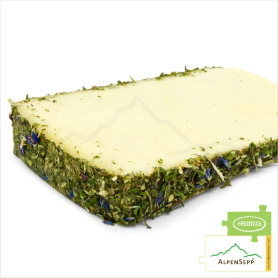 BLUMENKÄSE "Blümlekäse" | 100% mild-harmonische Genuss Garantie mit einmaligem Blüten Charakter | Laktosefreier DELUXE Heumilch Käse direkt aus dem Käsekeller 14 Blumenkäse | laktosefreier Heumilch Schnittkäse mit Tee Blütenmischung