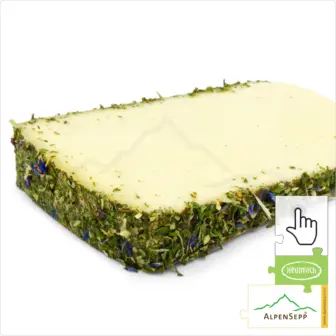 BLUMENKÄSE "BLÜMLEKÄS", 200 Gramm Käse aus Kuhmilch - laktosefrei | direkt aus dem Käsekeller | zart schmelzend mit mild-harmonischem Charakter | 1-Klick Sofortkauf 14 Blumenkäse Sofortkauf | laktosefreier Heumilch Käse mit Tee Blütenmischung affiniert