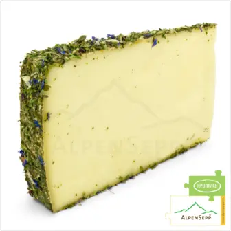 BLUMENKÄSE "Blümlekäse" | 100% Heumilch | mild-harmonischer Blütencharakter | Laktosefreier Schnittkäse direkt aus dem Käsekeller 13 Blumenkäse | laktosefreier Heumilch Schnittkäse mit Tee Blütenmischung