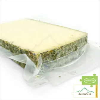 BLUMENKÄSE "Blümlekäse" | 100% Heumilch | mild-harmonischer Blütencharakter | Laktosefreier Schnittkäse direkt aus dem Käsekeller 17 Blumenkäse | laktosefreier Heumilch Schnittkäse mit Tee Blütenmischung