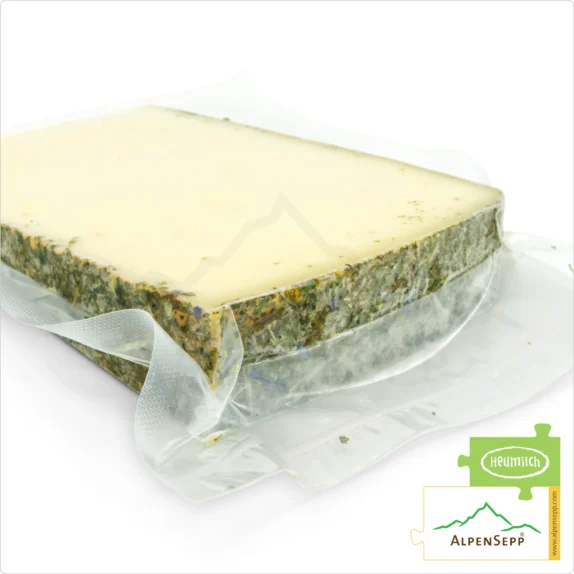 BLUMENKÄSE "Blümlekäse" | 100% mild-harmonische Genuss Garantie mit einmaligem Blüten Charakter | Laktosefreier DELUXE Heumilch Käse direkt aus dem Käsekeller 17 Blumenkäse | laktosefreier Heumilch Schnittkäse mit Tee Blütenmischung