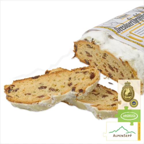 DRESDNER CHRISTSTOLLEN® | Original Weihnachtsstollen aus Dresden mit Zutaten vom AlpenSepp® | 1,5 kg Stollen mit echter Sennereibutter und Butterschmalz aus Heumilch® | Exklusiv auf Vorbestellung 1 DRESDNER CHRISTSTOLLEN® | Original aus Dresden mit Zutaten vom AlpenSepp | 1,5 kg Stollen mit echter Sennereibutter und Butterschmalz aus Heumilch® | Exklusiv auf Vorbestellung.