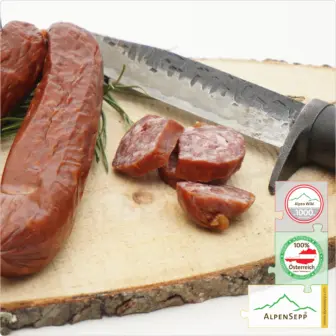 GAMSWURZEN | Rohwurst von der Gams | PREMIUM Wurst vom heimischen Gamswild | 1 Paar 9 GAMSWURZEN | Rohwurst von der Gams | PREMIUM Wurst vom Gamswild