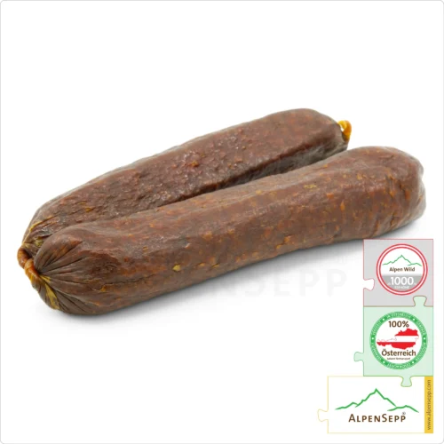 GAMSWURZEN | Rohwurst von der Gams | PREMIUM Wurst vom heimischen Gamswild | 1 Paar 7 GAMSWURZEN | Wildwurst von der Gams | PREMIUM Wurst vom Gamswild