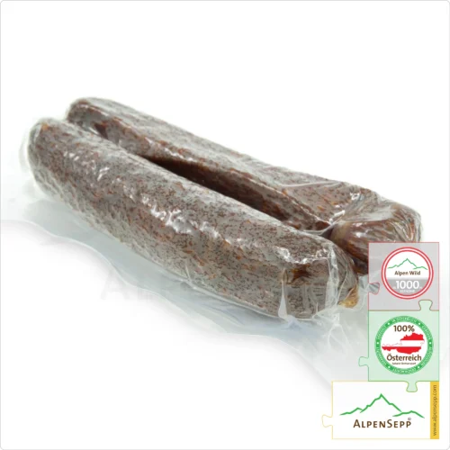 GAMSWURZEN | Rohwurst von der Gams | PREMIUM Wurst vom heimischen Gamswild | 1 Paar 8 GAMSWURZEN | Rohwurst von der Gams | PREMIUM Wurst vom Gamswild
