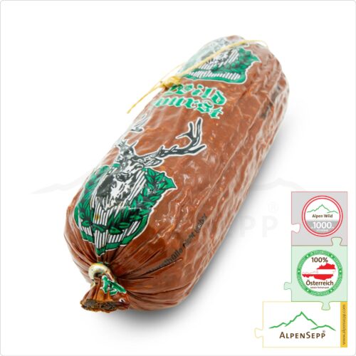 HIRSCHWURST | Heißgeräucherte Wildwurst | PREMIUM Wurst vom heimischen Rotwild | 1 Stange 7 HIRSCHWURST | Heißgeräucherte Wildwurst | Wurst vom heimischen Rotwild