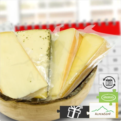 GESCHENKABO - 1 kg Käsevielfalt mit laktosefreiem Käse | endet automatisch | abwechselnde DELUXE Käsevielfalt pro Lieferung | wähle Lieferung und Laufzeit