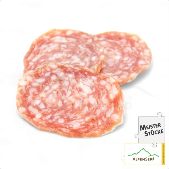 KNOBLAUCHSALAMI | Delikat-aromatische Salami aus Schweinefleisch | PREMIUM Wurstsorte mit Knoblauch Note | 1 Stange 8 KNOBLAUCHSALAMI | Delikat-aromatische Salami aus Schweinefleisch | PREMIUM Wurstsorte mit Knoblauch Note | 1 Stange