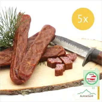 LANDJÄGER | Rohwurst Kantwurst | geräucherte, würzige Wurst | 5 Paar