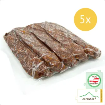 LANDJÄGER Wurst | Rohwurst Kantwurst | geräucherte, würzige PREMIUM Spezialität der Alpen | 5 Paar 8 LANDJÄGER | Rohwurst Kantwurst | geräucherte, würzige Wurst | 5 Paar