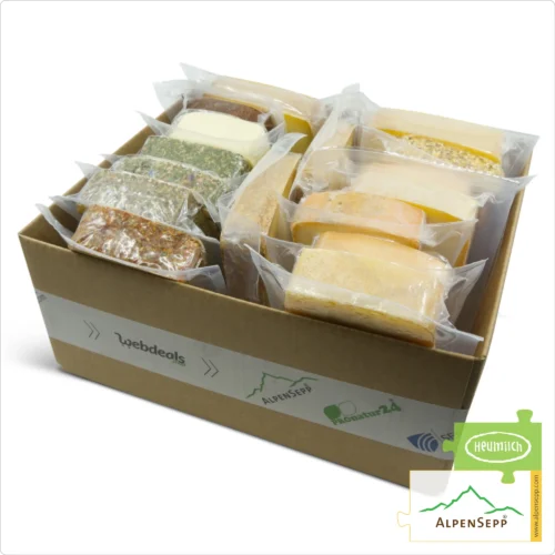 MEGA KÄSE BOX | bis zu 18 laktosefreie Heumilch Käsesorten direkt aus dem Käsekeller | 4,1 kg für die Genuss Party 9 MEGA Käse Box | bis zu 18 Laktosefreie Heumilch Käsesorten direkt aus dem Käsekeller | 4,1 kg für die Genuss Party