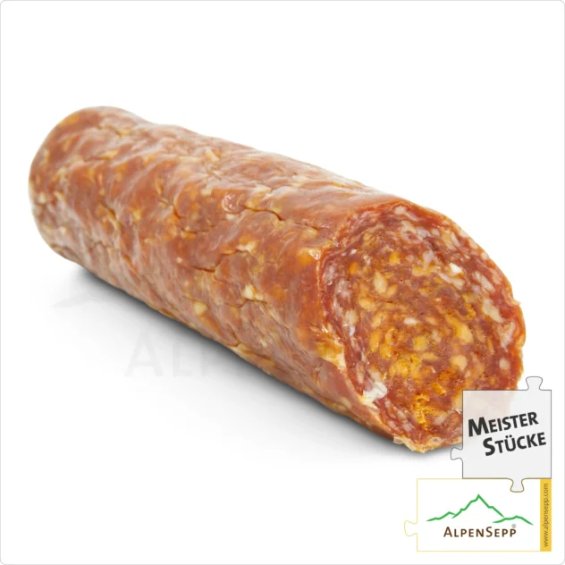 PEPERONCINO SALAMI | Chili Salami aus Schweinefleisch | Scharfe-aromatische PREMIUM Wurstsorte | 1 Stange