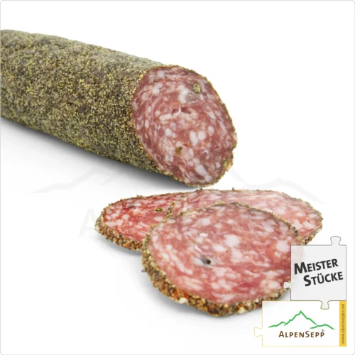 PFEFFERSALAMI | Delikat-aromatische Salami aus Schweinefleisch | PREMIUM Wurstsorte | 1 Stange 1 PFEFFERSALAMI | Delikat-aromatische Salami aus Schweinefleisch | PREMIUM Wurstsorte | 1 Stange