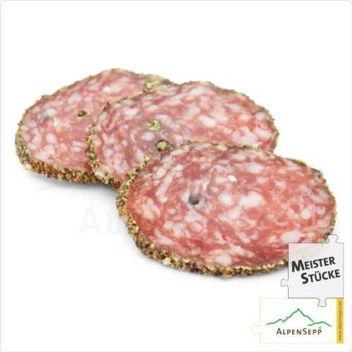 PFEFFERSALAMI | Delikat-aromatische Salami aus Schweinefleisch | PREMIUM Wurstsorte | 1 Stange 8 PFEFFERSALAMI | Delikat-aromatische Salami aus Schweinefleisch | PREMIUM Wurstsorte | 1 Stange