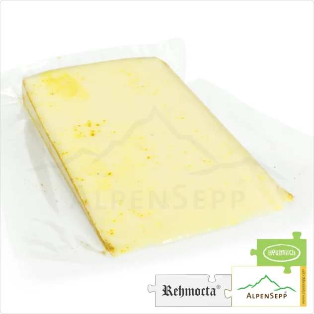 Käse REHMOCTA® » Ähle « | Laktosefreier Heumilch Schnittkäse mit STAY SPICED! Gewürzmischung + Zimt affiniert