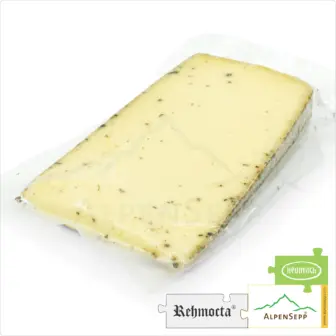 Schnittkäse » Der Bärige « | laktosefrei (Heumilch) - mit Bärwurz affiniert 12 Käse REHMOCTA » Der Bärige « | Affinierte laktosefreie Schnittkäse Käsesorte mit Bärwurz