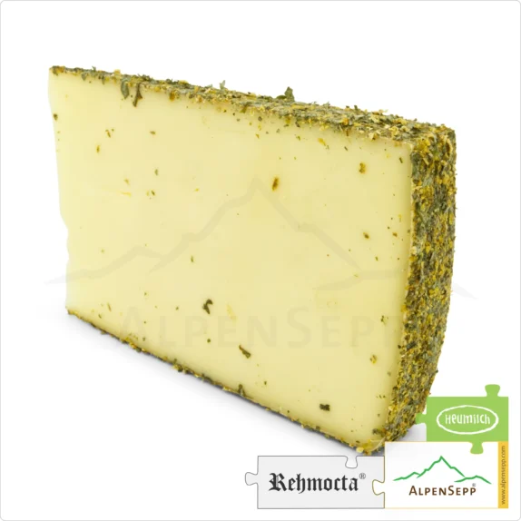 KÄSE REHMOCTA® » Diedo « | Affinierte, laktosefreie Käsesorte direkt aus dem Käsekeller | zart schmelzend mit Apfel, Minze + Holunderblüte Charakter 9 KÄSE REHMOCTA »Diedo« | Affinierte laktosefreie Schnittkäse Käsesorte mit Gewürzmischung aus Apfel, Minze + Holunderblüte