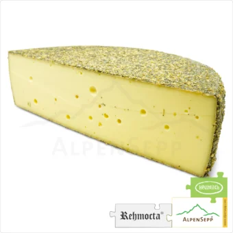 KÄSELAIB REHMOCTA »Diedo« | Affinierte laktosefreie Schnittkäse Käsesorte mit Gewürzmischung aus Apfel, Minze + Holunderblüte