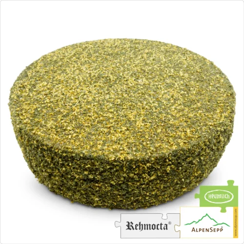 REHMOCTA® » Diedo « Käselaib | Laktosefreier Heumilch Käse | 8,1 kg Käserad 2 KÄSELAIB REHMOCTA »Diedo« | Affinierte laktosefreie Schnittkäse Käsesorte mit Gewürzmischung aus Apfel, Minze + Holunderblüte