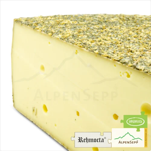 REHMOCTA® » Diedo « Käselaib | Laktosefreier Heumilch Käse | 8,1 kg Käserad 7 KÄSELAIB REHMOCTA »Diedo« | Affinierte laktosefreie Schnittkäse Käsesorte mit Gewürzmischung aus Apfel, Minze + Holunderblüte