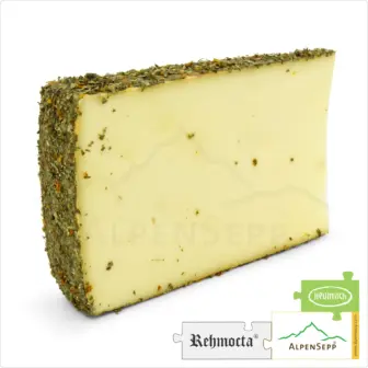 KÄSE REHMOCTA® » Ilga « | Affinierte, laktosefreie Käsesorte direkt aus dem Käsekeller | zart schmelzend mit einmaligem Tomate + Basilikum Charakter 10 Käse REHMOCTA »Ilga« | Affinierte laktosefreie Schnittkäse Käsesorte mit Gewürzmischung mit Tomate + Basilikum