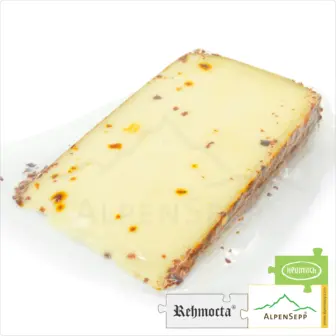 Schnittkäse » Peppino « | laktosefrei (Heumilch) - mit STAY SPICED! Gewürzmischung & Chili affiniert 13 KÄSE REHMOCTA » Peppino « | Käsesorte mit Chili vom Gewürzprofi Stay Spiced!| Schnittkäse