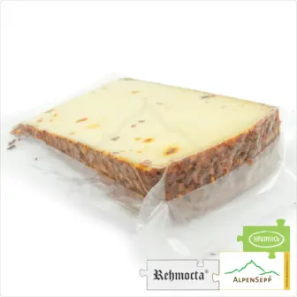 Schnittkäse » Peppino « | laktosefrei (Heumilch) - mit STAY SPICED! Gewürzmischung & Chili affiniert 11 KÄSE REHMOCTA » Peppino « | Käsesorte mit Chili vom Gewürzprofi Stay Spiced!| Schnittkäse