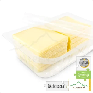 RACLETTE KÄSE - REHMOCTA mild-würzig | 20+ Scheiben laktosefreier Schnittkäse für Grill und heißen Stein | dünn geschnitten | 500 Gramm